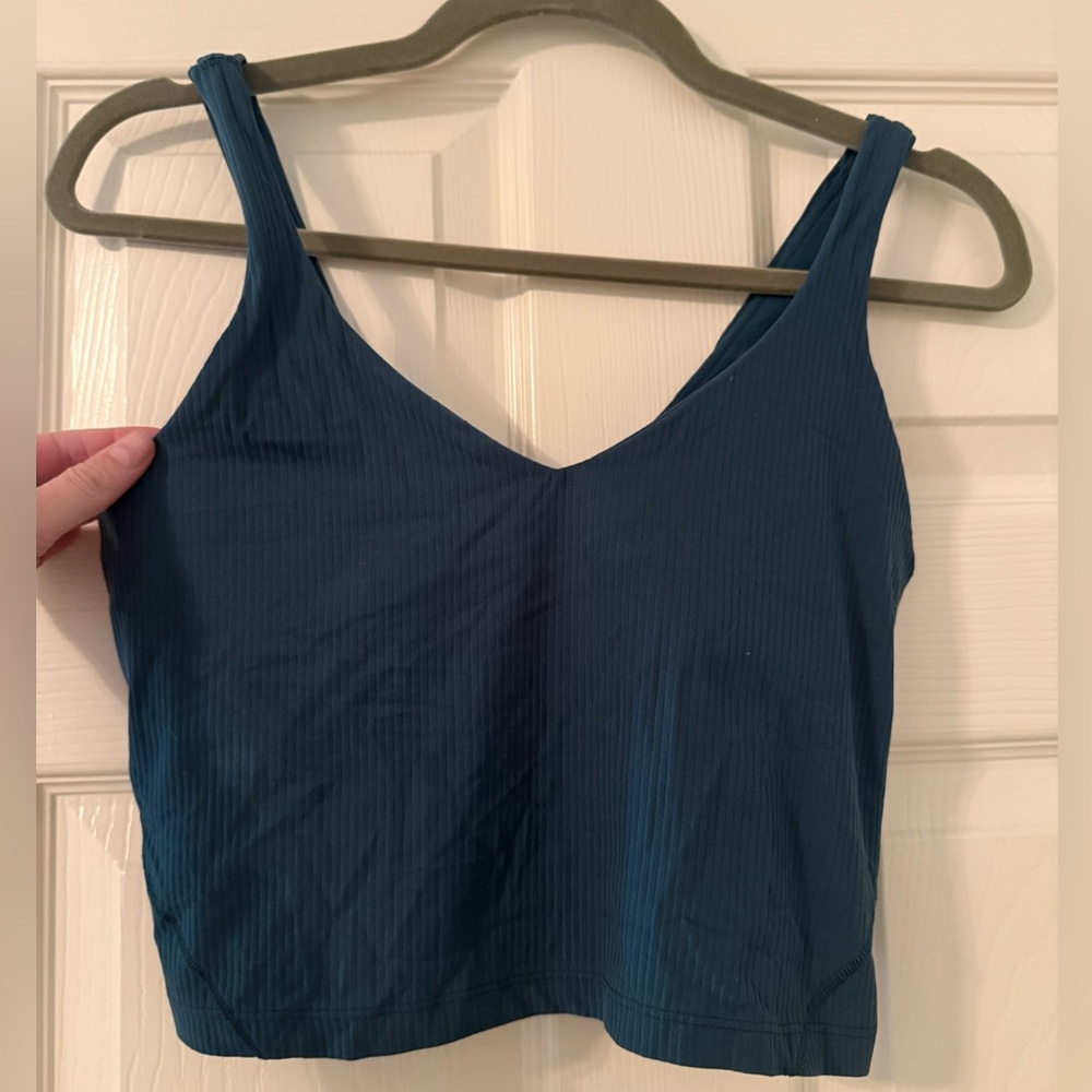 Lululemon ribbed align tank size 8 in a dark teal color